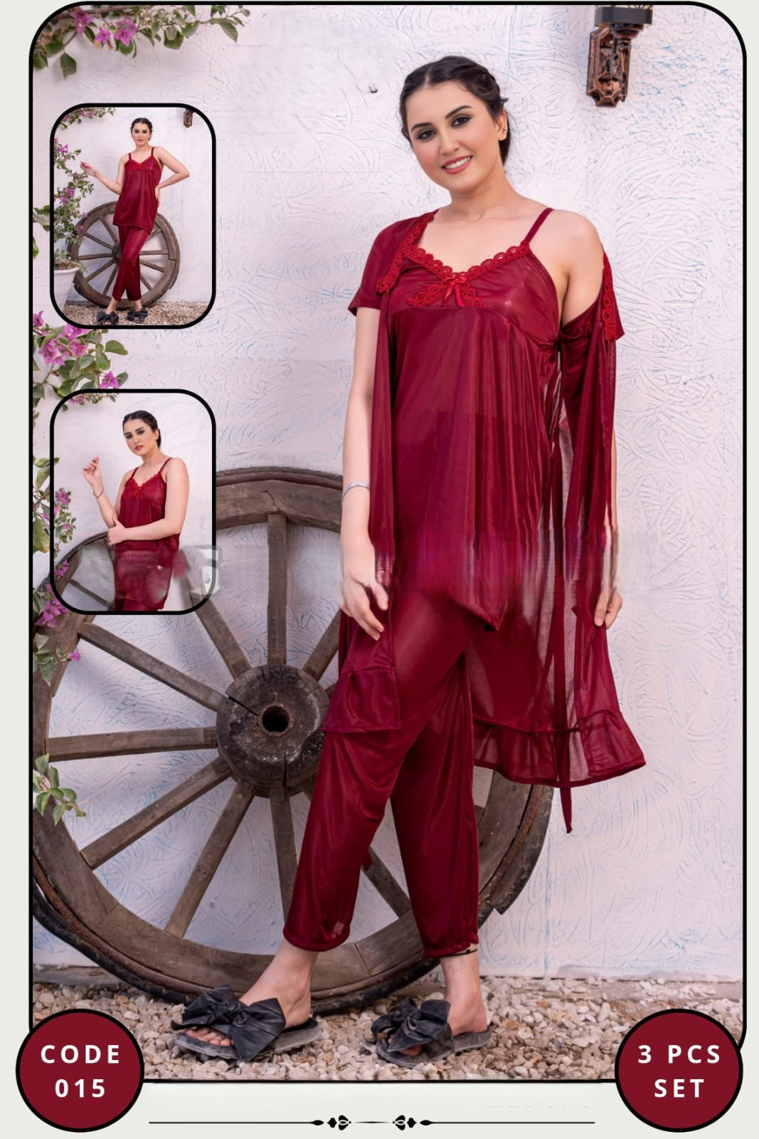 Bridal Nighty (Trouser, Shamiz, Gown) | Jersey C-Thru Soft Fabric. ( 015 )