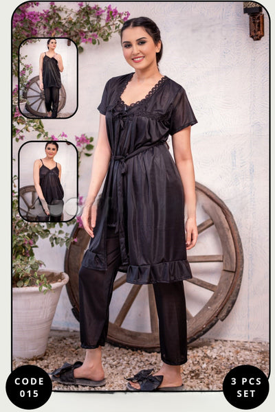 Bridal Nighty (Trouser, Shamiz, Gown) | Jersey C-Thru Soft Fabric. ( 015 )