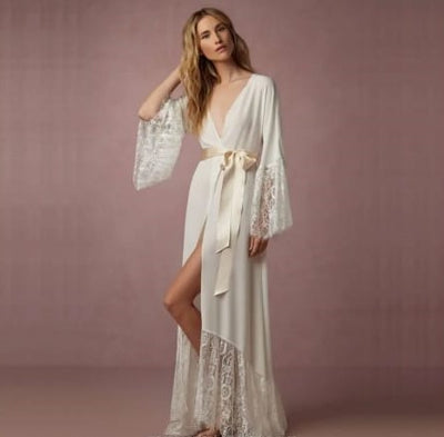 Luxury Sheer Lace Long Robe Gown – Style 79615